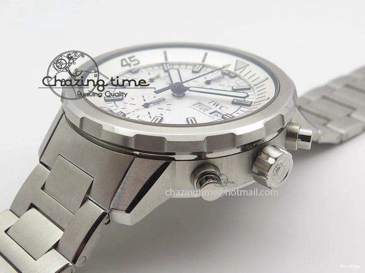 MIROTIME 0323 Versatile Aquatimer Chrono IW376803 V6F 1:1 Best Edition White Dial On SS Bracelet A 7359